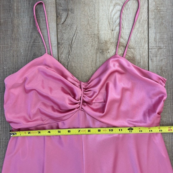 Vintage Victorian Revival Maxi Dress Size 18 Pink Prairie Cottage Romantic 70s - Picture 14 of 16